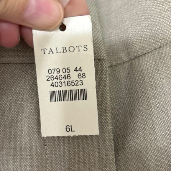 Talbots Seasonless Wool Blend Curvy Fit Taupe Trouser Pants 6L Beige Taupe New - Picture 11 of 11